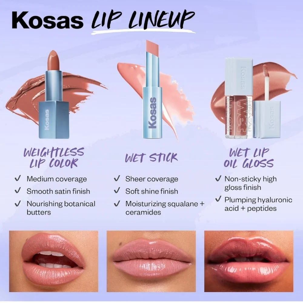 CLEARANCE! Kosas Weightless Lip Color In High Cut (Warm Rosy Pink), NIB